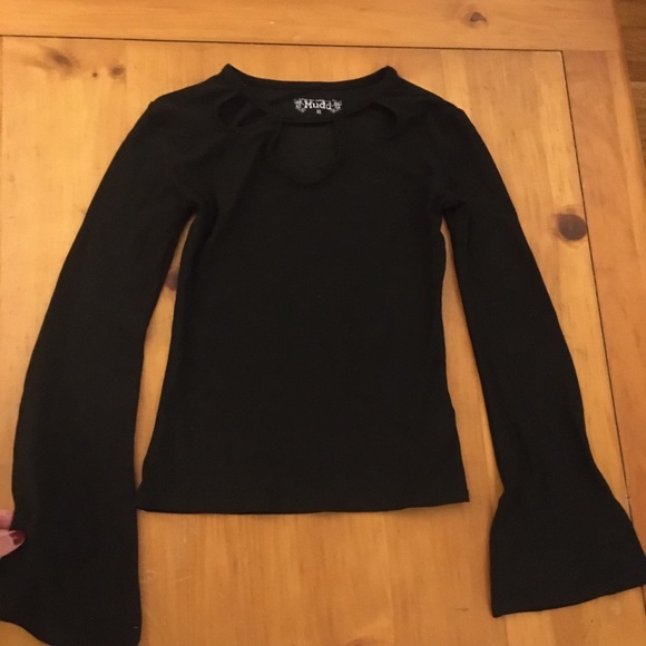 Mudd Tops - Pattern on chest, flared cuff- women’s long sleeve